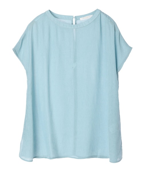 Green　Parks（グリーンパークス）の「楊柳フレンチスリーブトップス（Tシャツ/カットソー・レディース・ブラック/ベージュ/ブルー・FREE）」の9枚目の写真