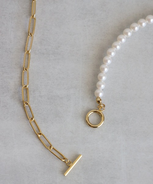 Bonjour Sagan（ボンジュールサガン）の「パールゴールドチェーンネックレス（ネックレス・レディース・オフホワイト・FREE）」の9枚目の写真
