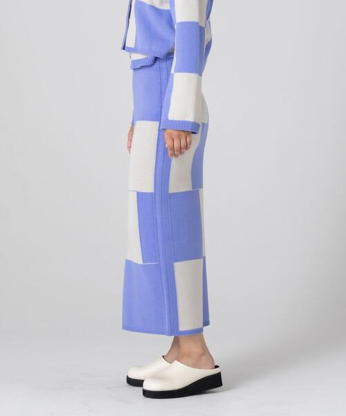 CITEN(シテン)の「<CITEN>ブロックチェック ニット タイトスカート(スカート・レディース・ブラック/ロイヤルブルー・FREE)」の14枚目の写真