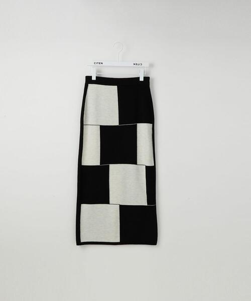 CITEN(シテン)の「<CITEN>ブロックチェック ニット タイトスカート(スカート・レディース・ブラック/ロイヤルブルー・FREE)」の22枚目の写真
