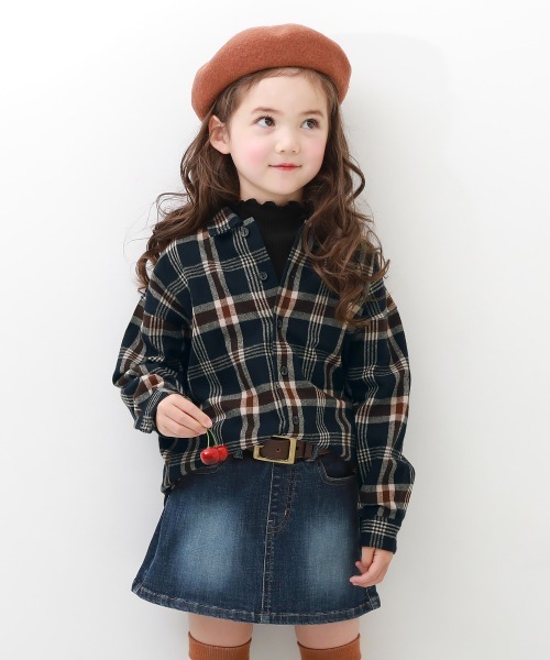 devirock（デビロック）の「長袖ネルシャツ（シャツ/ブラウス・キッズ・ライトブラウン/コバルトブルー/マスタード/その他/ブラウン/ネイビー/ブラック・150cm/140cm/160cm/110cm/100cm/130cm/120cm）」の4枚目の写真