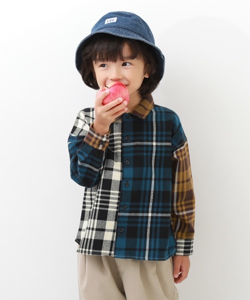 devirock（デビロック）の「長袖ネルシャツ（シャツ/ブラウス・キッズ・ライトブラウン/コバルトブルー/マスタード/その他/ブラウン/ネイビー/ブラック・150cm/140cm/160cm/110cm/100cm/130cm/120cm）」の7枚目の写真