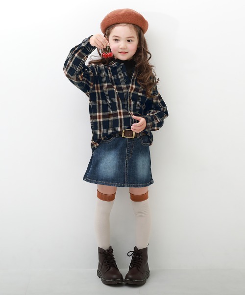 devirock（デビロック）の「長袖ネルシャツ（シャツ/ブラウス・キッズ・ライトブラウン/コバルトブルー/マスタード/その他/ブラウン/ネイビー/ブラック・150cm/140cm/160cm/110cm/100cm/130cm/120cm）」の9枚目の写真