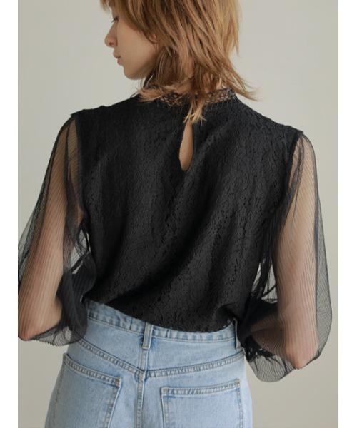 AMAIL（アマイル）の「Mature combination lace cloth（シャツ/ブラウス・レディース・ホワイト/ブラック・FREE）」の6枚目の写真