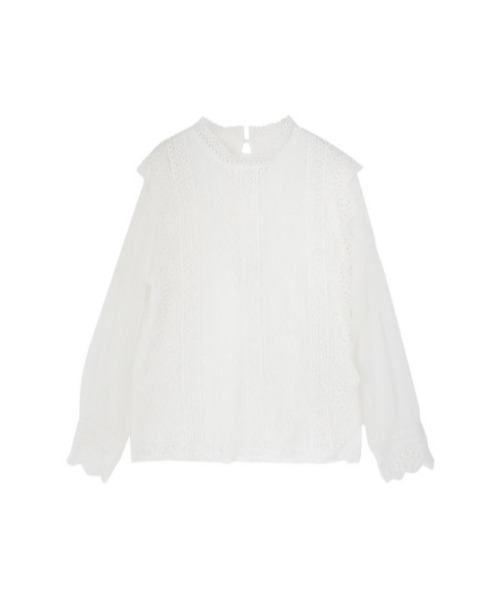 AMAIL（アマイル）の「Mature combination lace cloth（シャツ/ブラウス・レディース・ホワイト/ブラック・FREE）」の7枚目の写真