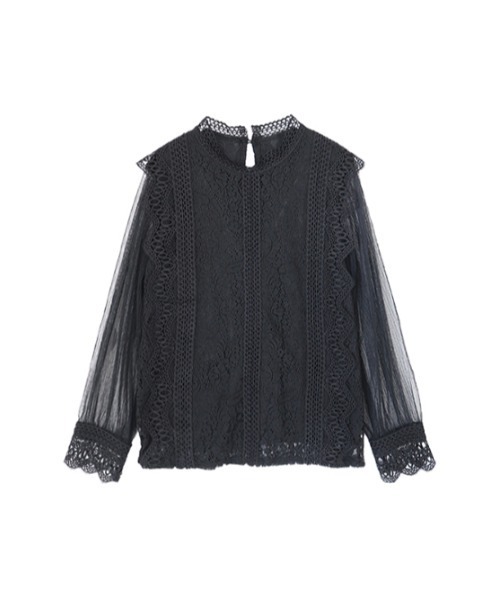 AMAIL（アマイル）の「Mature combination lace cloth（シャツ/ブラウス・レディース・ホワイト/ブラック・FREE）」の8枚目の写真