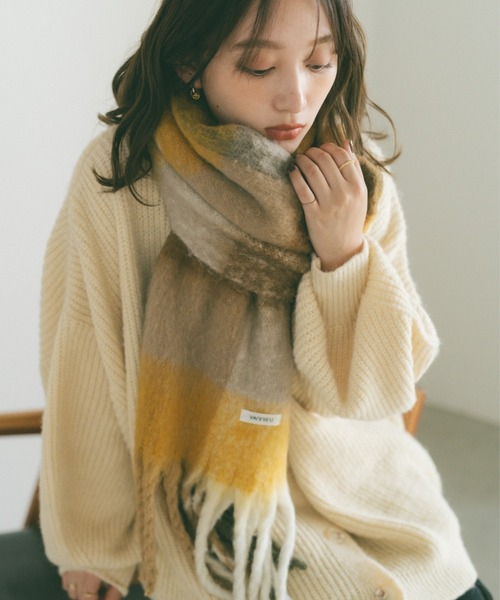 セール】マルチチェックボリュームマフラー（マフラー）｜VANNIE U