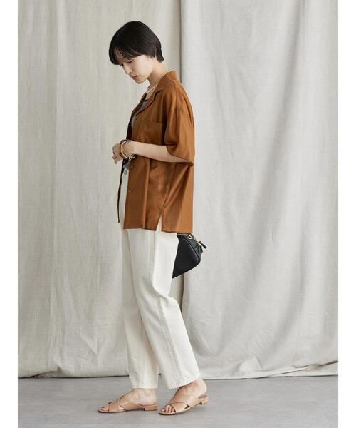 AMERICAN HOLIC(アメリカンホリック)の「シアー開襟シャツ(シャツ/ブラウス・レディース・ネイビー/キャメル・M/L)」の11枚目の写真