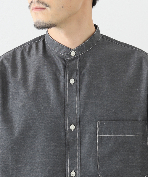 417 EDIFICE(フォーワンセブンエディフィス)の「【CAVE】ダンガリーバンドシャツ(シャツ/ブラウス・メンズ・ブラック/ブルー系その他・SMALL/MEDIUM/LARGE)」の11枚目の写真