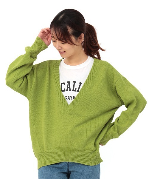 チチカカ（チチカカ）の「カットコンビプルオーバー（ニット/セーター・レディース・ブラック/ライム/ブルー・FREE）」の8枚目の写真