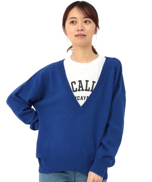 チチカカ（チチカカ）の「カットコンビプルオーバー（ニット/セーター・レディース・ブラック/ライム/ブルー・FREE）」の9枚目の写真