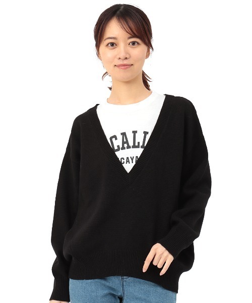 チチカカ（チチカカ）の「カットコンビプルオーバー（ニット/セーター・レディース・ブラック/ライム/ブルー・FREE）」の7枚目の写真