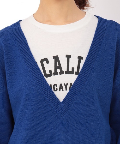 チチカカ（チチカカ）の「カットコンビプルオーバー（ニット/セーター・レディース・ブラック/ライム/ブルー・FREE）」の12枚目の写真