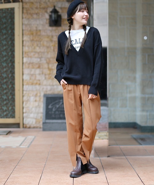 チチカカ（チチカカ）の「カットコンビプルオーバー（ニット/セーター・レディース・ブラック/ライム/ブルー・FREE）」の21枚目の写真