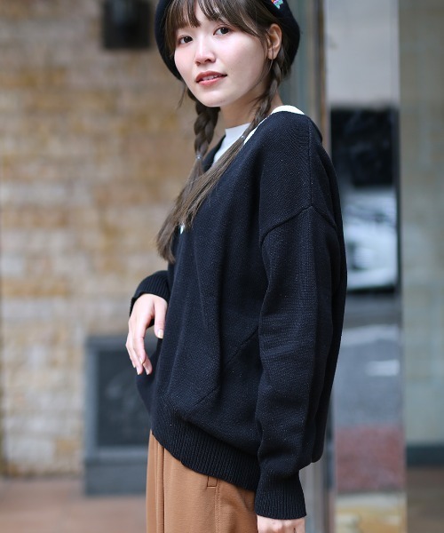 チチカカ（チチカカ）の「カットコンビプルオーバー（ニット/セーター・レディース・ブラック/ライム/ブルー・FREE）」の22枚目の写真