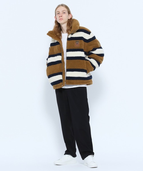 【 】テディマキシコート　トミーヒルフィガー TOMMY HILFIGER（トミーヒルフィガー）の「ストライプテディ
