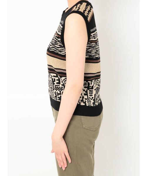 EVRIS（エヴリス）の「エスニックジャガードノースリーブ（タンクトップ・レディース・ブラック/パープル・FREE）」の15枚目の写真