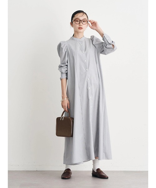 earth music&ecology（アースミュージックアンドエコロジー）の「ボリュームスリーブシャツワンピース（シャツワンピース・レディース・オフホワイト/ブルー/ベージュ系その他2/ブルー系その他6・FREE）」の9枚目の写真