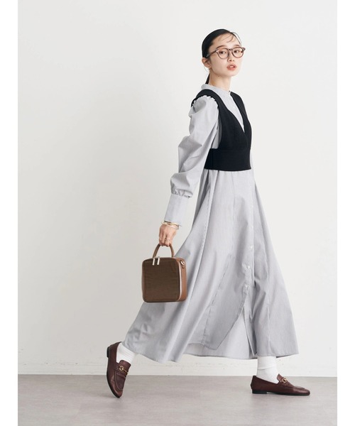 earth music&ecology（アースミュージックアンドエコロジー）の「ボリュームスリーブシャツワンピース（シャツワンピース・レディース・オフホワイト/ブルー/ベージュ系その他2/ブルー系その他6・FREE）」の17枚目の写真