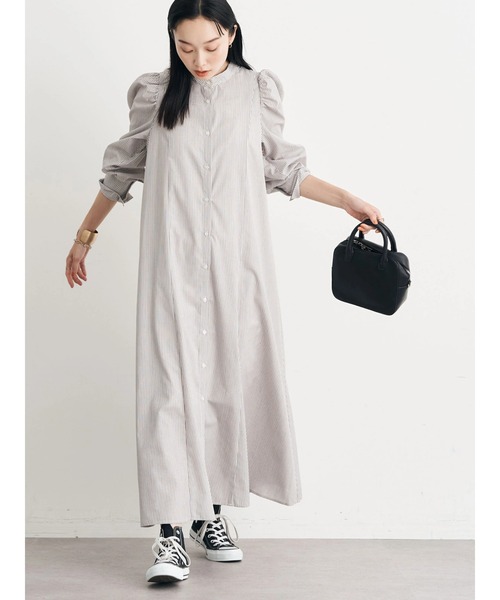 earth music&ecology（アースミュージックアンドエコロジー）の「ボリュームスリーブシャツワンピース（シャツワンピース・レディース・オフホワイト/ブルー/ベージュ系その他2/ブルー系その他6・FREE）」の6枚目の写真