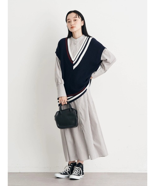 earth music&ecology（アースミュージックアンドエコロジー）の「ボリュームスリーブシャツワンピース（シャツワンピース・レディース・オフホワイト/ブルー/ベージュ系その他2/ブルー系その他6・FREE）」の14枚目の写真