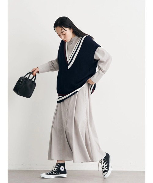 earth music&ecology（アースミュージックアンドエコロジー）の「ボリュームスリーブシャツワンピース（シャツワンピース・レディース・オフホワイト/ブルー/ベージュ系その他2/ブルー系その他6・FREE）」の21枚目の写真