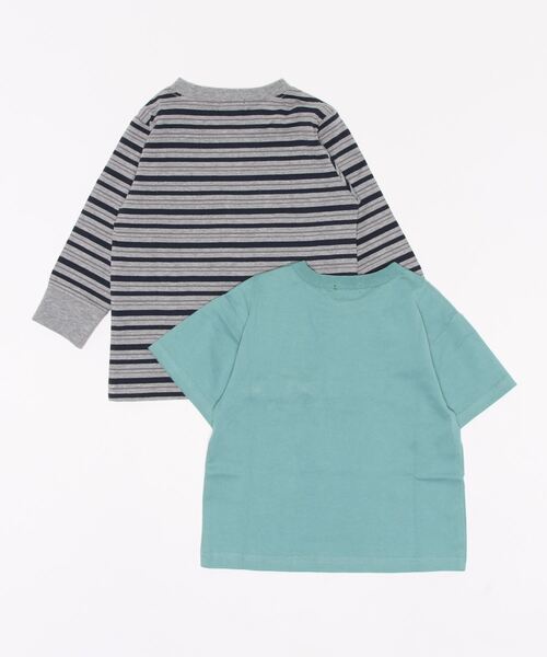 BeBe(ベベ)の「BeBe/ポケット付き 半袖 Tシャツ ボーダー 長袖 Tシャツ 2点 セット (90~150cm)(Tシャツ/カットソー・キッズ・グレー/グリーン・90/100/110/120/130/140/150)」の21枚目の写真