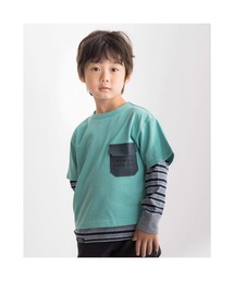 BeBe | BeBe/ポケット付き 半袖 Tシャツ ボーダー 長袖 Tシャツ 2点 セット (90~150cm)(Tシャツ/カットソー)