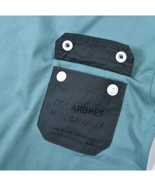 BeBe(ベベ)の「BeBe/ポケット付き 半袖 Tシャツ ボーダー 長袖 Tシャツ 2点 セット (90~150cm)(Tシャツ/カットソー・キッズ・グレー/グリーン・90/100/110/120/130/140/150)」の5枚目の写真