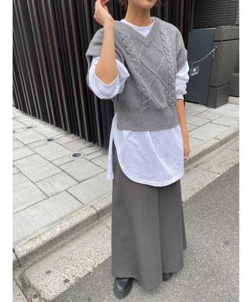 BLACK BY MOUSSY（ブラックバイマウジー）の「cotton oversize tops（コットンオーバーサイズトップス）（Tシャツ/カットソー・レディース・ホワイト/ブラック/トップグレー/ライトイエロー・FREE）」の5枚目の写真