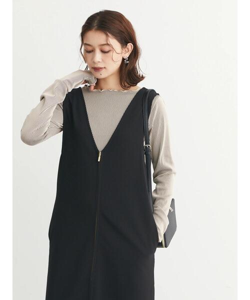 Green Parks(グリーンパークス)の「・ELENCARE DUE 2wayVネックジャンスカ(ジャンパースカート・レディース・ブラウン/ブルーグリーン/ブラック・FREE)」の17枚目の写真