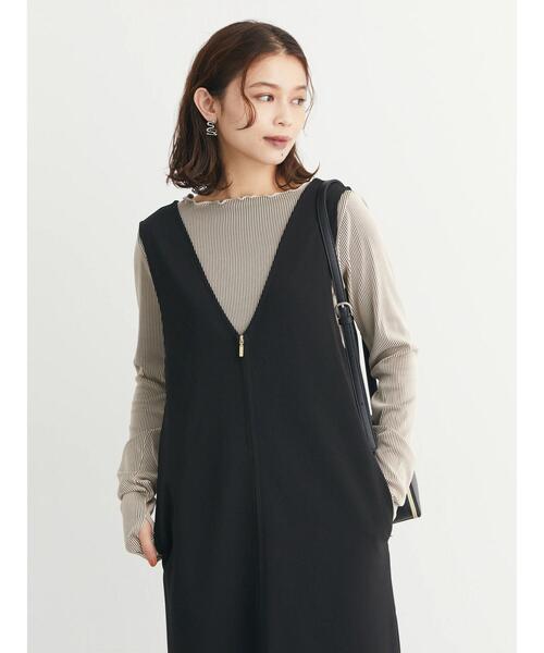 Green Parks(グリーンパークス)の「・ELENCARE DUE 2wayVネックジャンスカ(ジャンパースカート・レディース・ブラウン/ブルーグリーン/ブラック・FREE)」の18枚目の写真