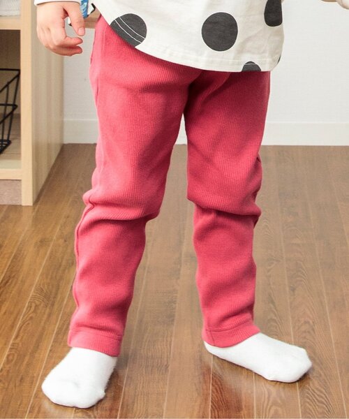 BREEZE(ブリーズ)の「【使いやすい無地10色】DAISUKI リブパンツ_9分丈(その他パンツ・キッズ・グリーン/キャメル/アイボリー/レインボー/ブラウン/ピンク/ベージュ/ブラック/ブルー/ライム・100/110/120/130/70/80/90)」の9枚目の写真