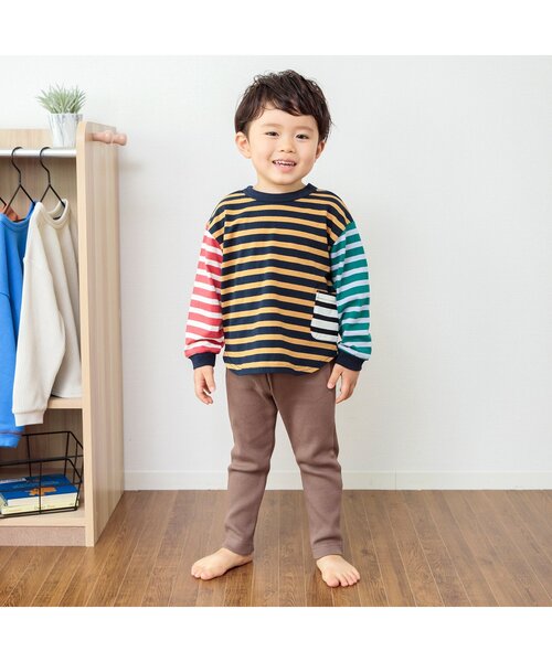 BREEZE(ブリーズ)の「【使いやすい無地10色】DAISUKI リブパンツ_9分丈(その他パンツ・キッズ・グリーン/キャメル/アイボリー/レインボー/ブラウン/ピンク/ベージュ/ブラック/ブルー/ライム・100/110/120/130/70/80/90)」の17枚目の写真