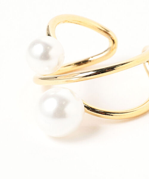 Ray BEAMS（レイビームス）の「Chalulu / パール リング（リング・レディース・ゴールド・ONE SIZE）」の3枚目の写真