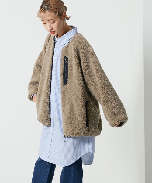 FREAK'S STORE（フリークスストア）の「【WEB限定】リバーシブルボアフリースブルゾン（2WAY・リバーシブル）（ブルゾン・レディース・ブラック/ベージュ/オフホワイト/オリーブ/サックスブルー・SMALL/MEDIUM）」の18枚目の写真