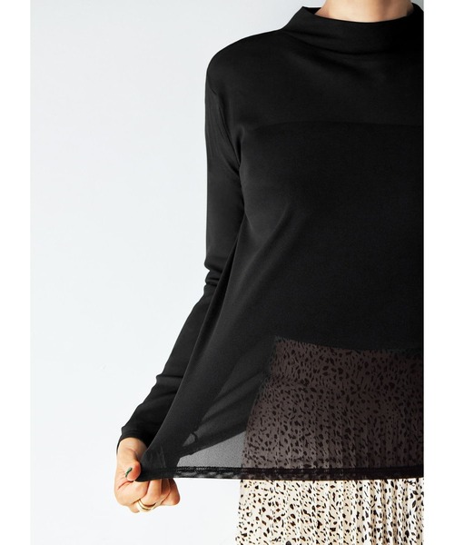 STYLE DELI（スタイルデリ）の「シアーインナーハイネックトップス（Tシャツ/カットソー・レディース・ホワイト/ブラック/オレンジ/ダークグレー/ミント/モカ/ライトベージュ/グリーン系・FREE）」の13枚目の写真