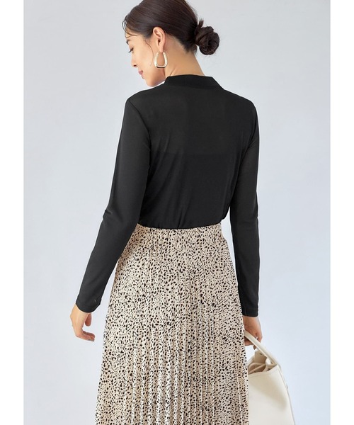 STYLE DELI（スタイルデリ）の「シアーインナーハイネックトップス（Tシャツ/カットソー・レディース・ホワイト/ブラック/オレンジ/ダークグレー/ミント/モカ/ライトベージュ/グリーン系・FREE）」の11枚目の写真