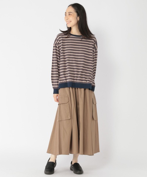 studio CLIP（スタディオクリップ）の「マルチボーダー配色プルオーバー（Tシャツ/カットソー・レディース・ブルー/パープル/モカ・FREE）」の9枚目の写真