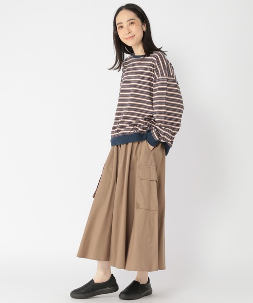 studio CLIP（スタディオクリップ）の「マルチボーダー配色プルオーバー（Tシャツ/カットソー・レディース・ブルー/パープル/モカ・FREE）」の4枚目の写真