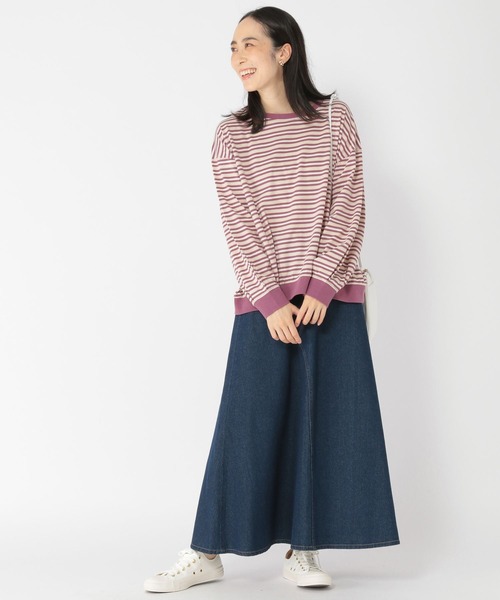 studio CLIP（スタディオクリップ）の「マルチボーダー配色プルオーバー（Tシャツ/カットソー・レディース・ブルー/パープル/モカ・FREE）」の7枚目の写真