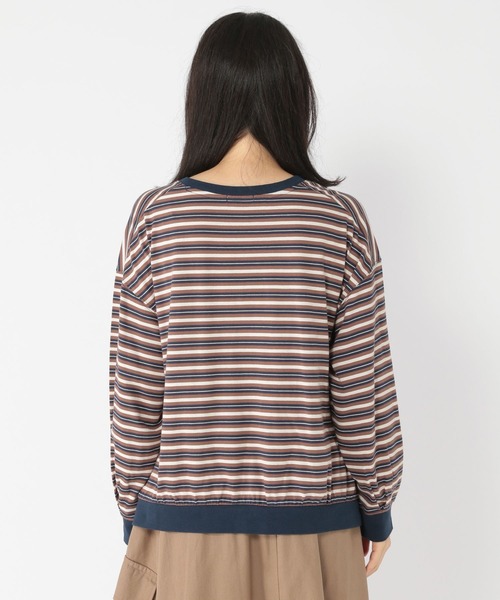 studio CLIP（スタディオクリップ）の「マルチボーダー配色プルオーバー（Tシャツ/カットソー・レディース・ブルー/パープル/モカ・FREE）」の18枚目の写真