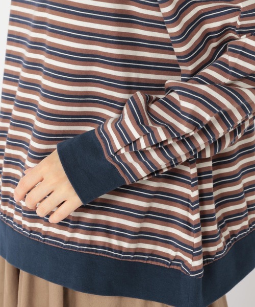 studio CLIP（スタディオクリップ）の「マルチボーダー配色プルオーバー（Tシャツ/カットソー・レディース・ブルー/パープル/モカ・FREE）」の12枚目の写真