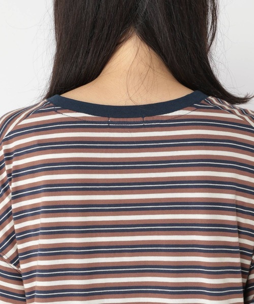 studio CLIP（スタディオクリップ）の「マルチボーダー配色プルオーバー（Tシャツ/カットソー・レディース・ブルー/パープル/モカ・FREE）」の6枚目の写真