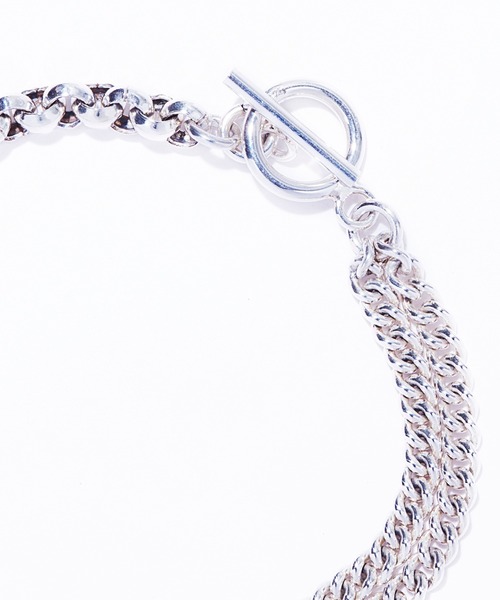 NEW BROWN（ニューブラウン）の「【NEW BROWN】asymmetry chain bangle（ブレスレット・メンズ・シルバー・FREE）」の2枚目の写真