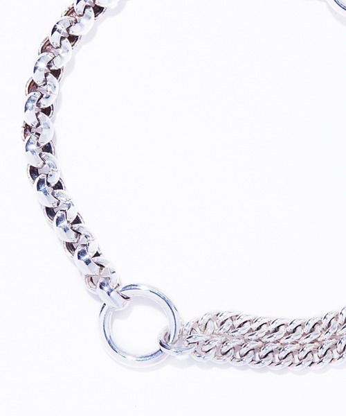 NEW BROWN（ニューブラウン）の「【NEW BROWN】asymmetry chain bangle（ブレスレット・メンズ・シルバー・FREE）」の3枚目の写真