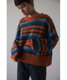 BLACK BY MOUSSY | hand knit border tops（ハンドニットボーダートップス）(ニット/セーター)