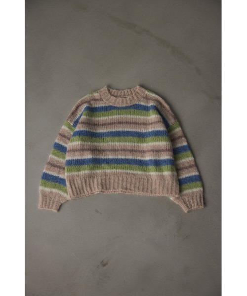 BLACK BY MOUSSY(ブラックバイマウジー)の「hand knit border tops(ハンドニットボーダートップス)(ニット/セーター・レディース・ベージュ/オレンジ・FREE)」の18枚目の写真