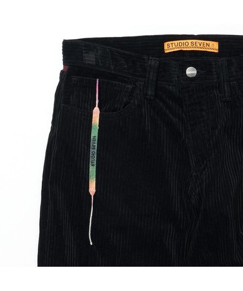 STUDIO SEVEN(スタジオ セブン)の「Border Yoke Corduroy Pants【STUDIOSEVEN/スタジオセブン】(デニムパンツ・メンズ・ベージュ/ブラック・MEDIUM/LARGE)」の5枚目の写真