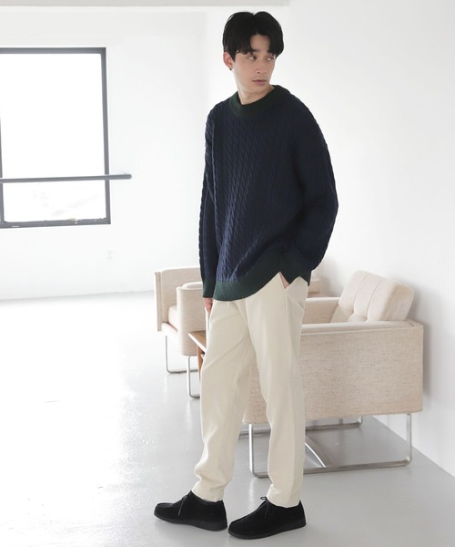 LAKOLE(ラコレ)の「プレーティングケーブルニットプルオーバー / 353214(ニット/セーター・メンズ・ネイビー/アイボリー/ブラック・MEDIUM/LARGE)」の16枚目の写真